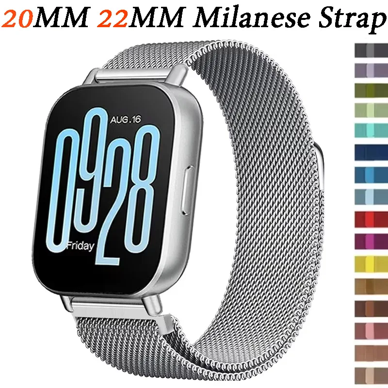 Фото Ремешок-петля Milanese Loop 20 мм 22 мм для Redmi Watch 5 Active/Lite, высококачественный браслет для Huawei GT6 5 4 46 мм, Samsung 7 6 5, Xiaomi 5 S5 №2