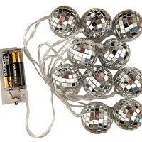 1 8m led string light battery powered mirror balls lamp for wedding new year christmas dj disco home party decor light string