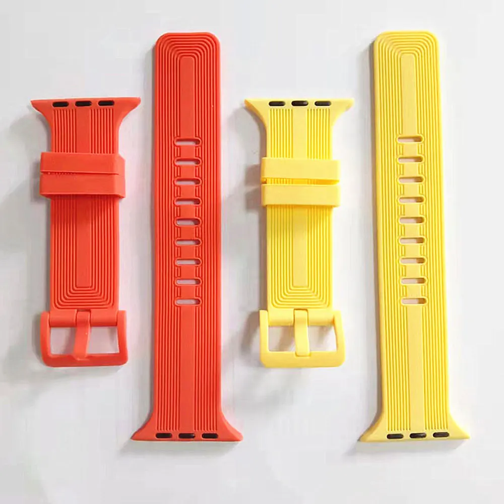 Ремешок силиконовый для Apple Watch band 7 41 мм 45 40 38 резиновый смарт-браслет iWatch Series SE 5 4 3