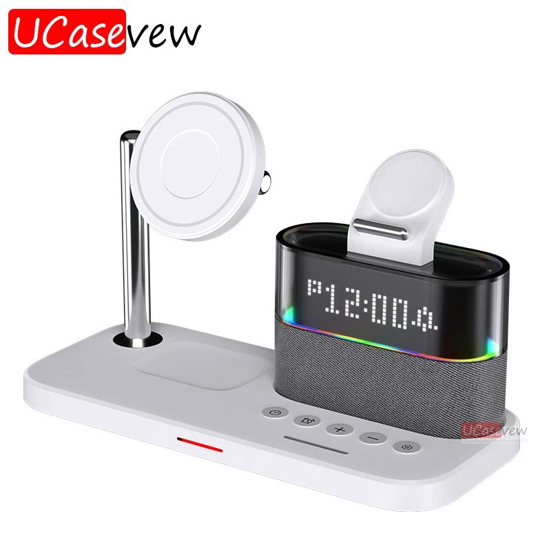 Беспроводное зарядное устройство 15 Вт подставка для будильника лампа складная