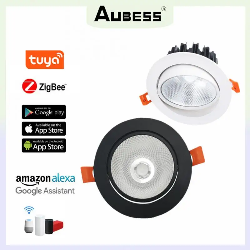 

Умный Светодиодный точечный светильник Tuya Zigbee, 12 Вт, Потолочный Светильник направленного света для гостиной, фойе, бара, стойки, офиса, от Alexa...