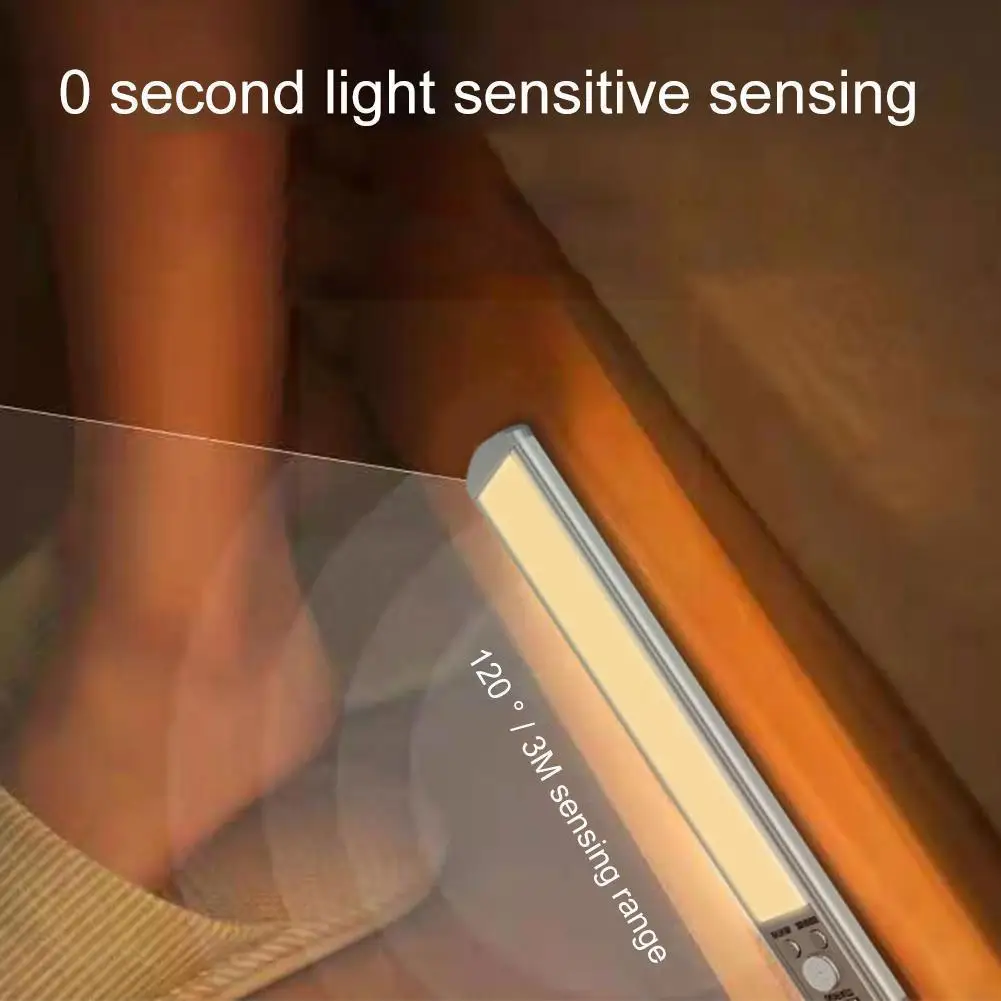 

Ультратонкий Светодиодный светильник для шкафа, Интеллектуальная Индукционная лампа с датчиком движения, светодиодный светсветильник льн...