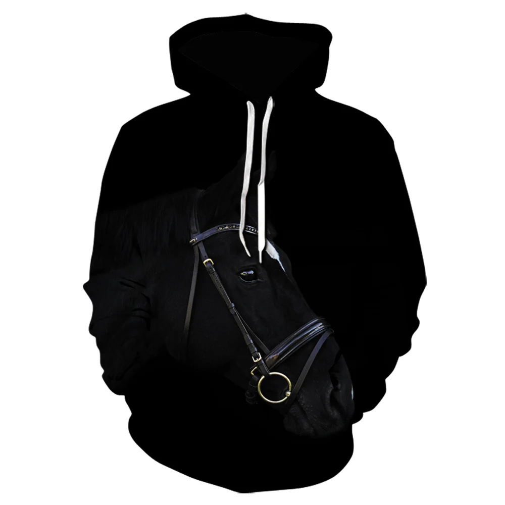 

Мужской высококачественный пуловер с капюшоном в виде животного, индивидуальный Повседневный свитшот, белая куртка, размера плюс Dark Horse, ху...