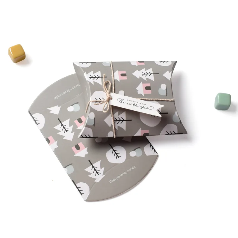 

10 pcs/pack 10*8*2.4cm Mini Mori pillow box small gift box baking cookie candy DIY small box party small gift box