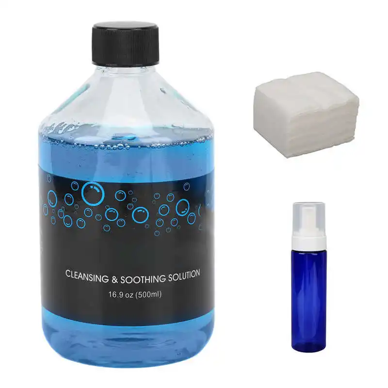 

500ml Blue Soap Relieve Swelling Tattoo Cleaning Supply with Foam Bottle 50pcs Tissues Tattoo Cleaning Kit