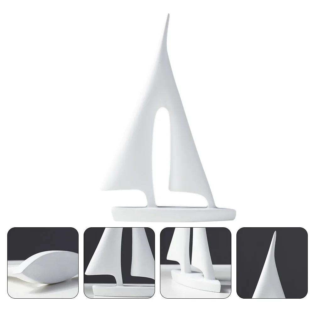 

Sailboat Decor Boat Model Figurine Nautical Resin Ornament Sailing Ship Statue Desktop Sculpture Abstractmini Coastal Beach