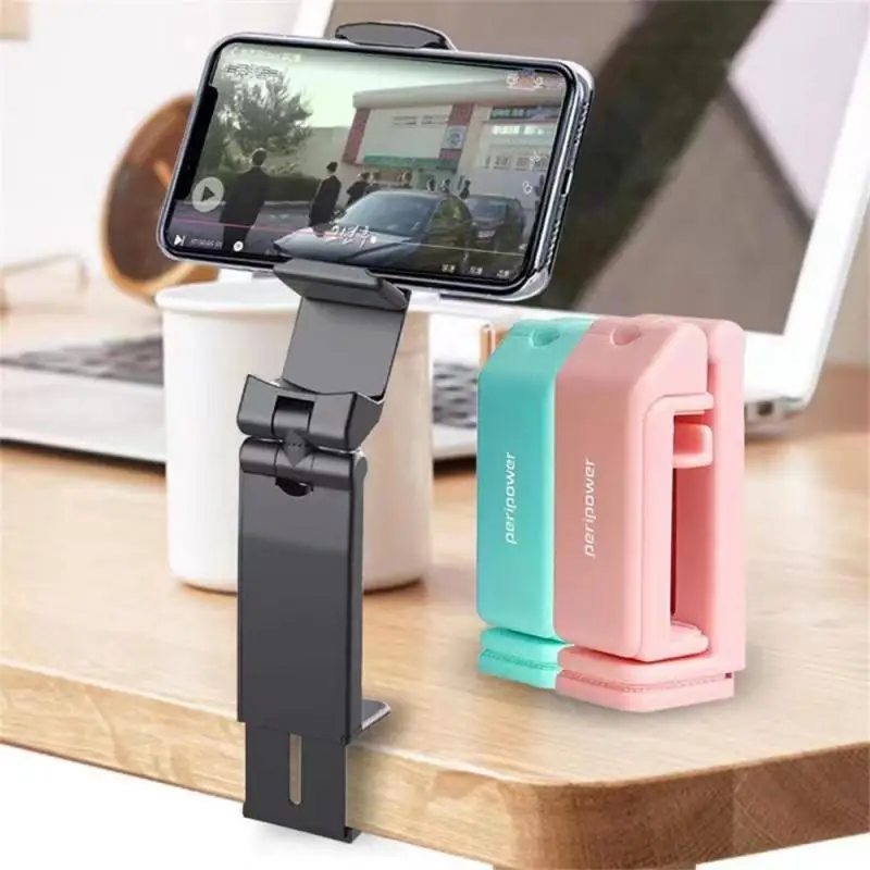 

Clip Mobile Phone Holder Abs Resin Light Weight Thickened Silicone Pad Multiple Adjustable Small Size Mobile Accessary