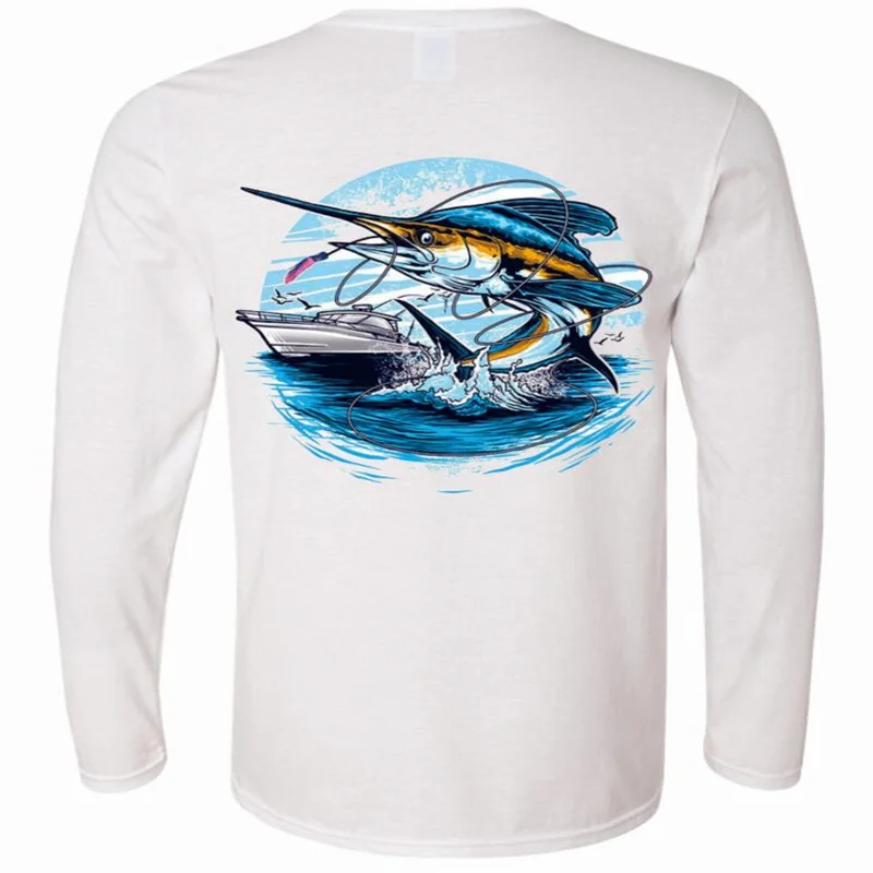 

Upf 50+ Sun Protection Men's Shirt Moisture Wicking Fishing Wear Long Sleeve Vented UV Fishing Shirt