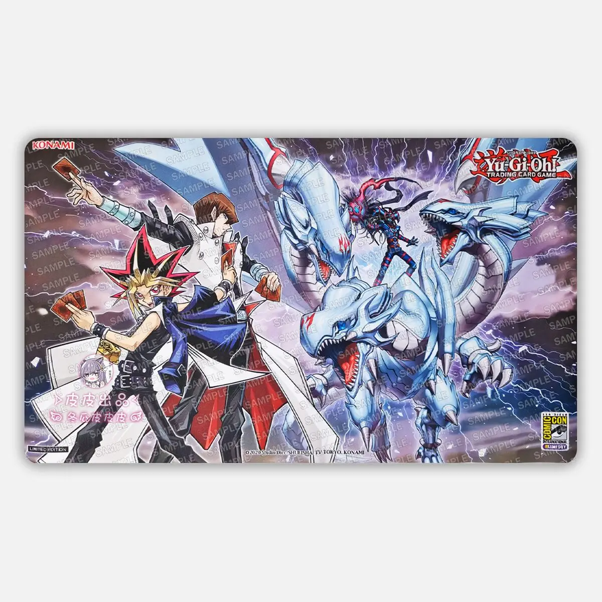 Фото 13 моделей Yu-Gi-Oh! Игровой коврик для карточных игр серии Blue-Eyes White Dragon, 600x350 мм, с сеткой для самостоятельной разметки, для одного игрока №4