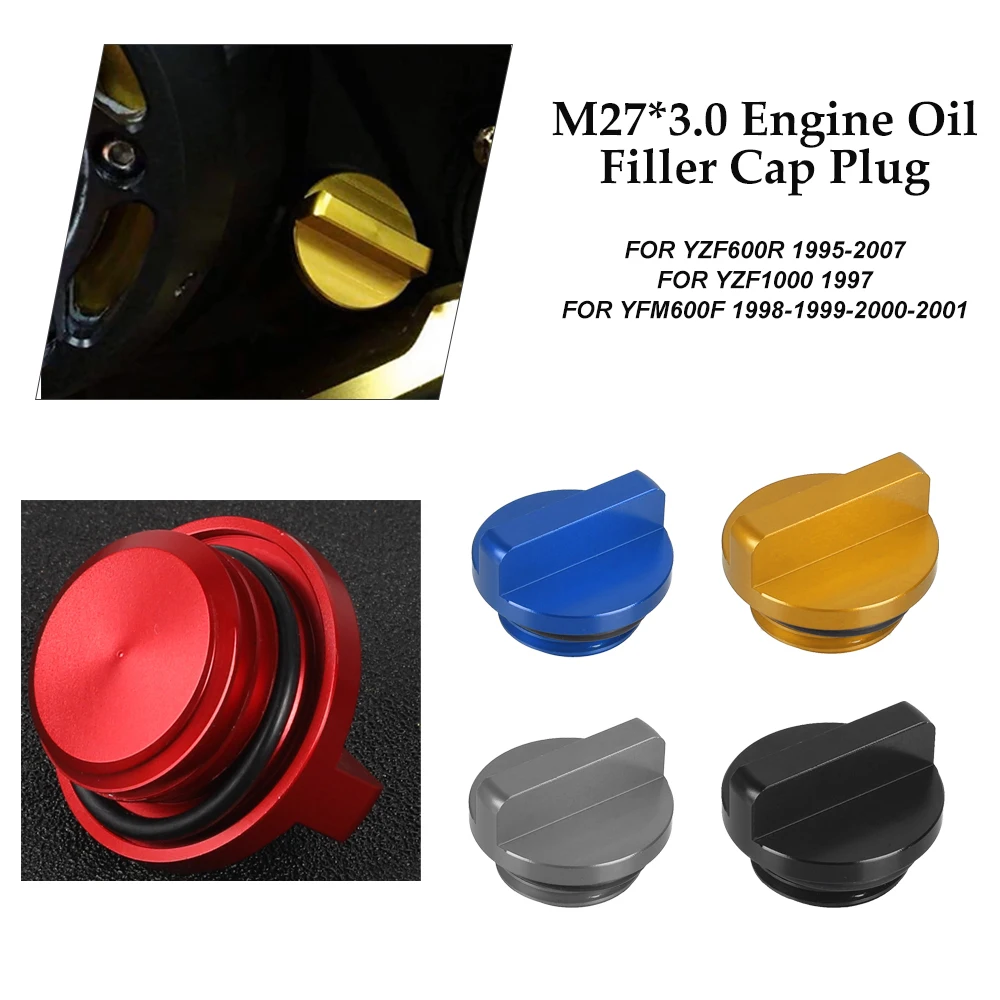 

M27 * 3,0 Крышка наполнителя моторного масла для YAMAHA YZF600R 1995-2007 YZF1000 1997 YFM600F 1998 1999 2000 2001 аксессуары для мотоциклов