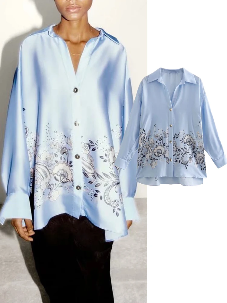 

Fashion Retro Printed Shirt Tops 2022 New Fashion Casual Loose Elegant Youth Women Shirts Fashion Street Chic Comfortable Shirts