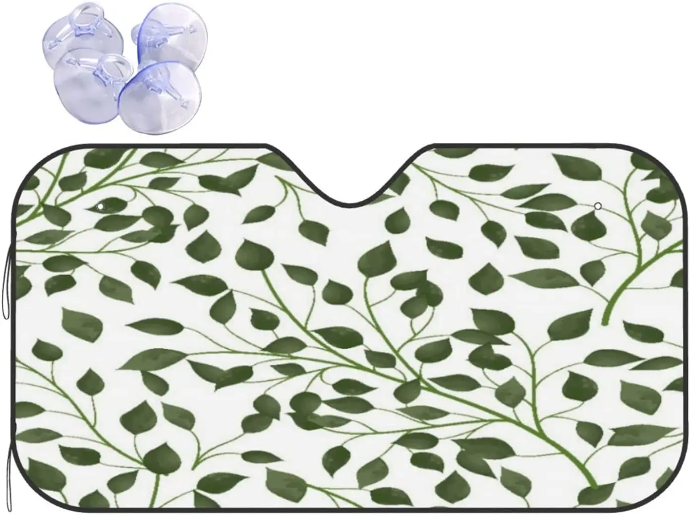 

Солнцезащитный козырек на лобовое стекло автомобиля с зелеными листьями, светоотражающий солнцезащитный козырек, складной солнцезащитный козырек 27,5x51