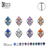 2022 luxury multi gem earrings for women g23 f136 titanium spiral labret lip stud ear cartilage piercing ladies face piercing