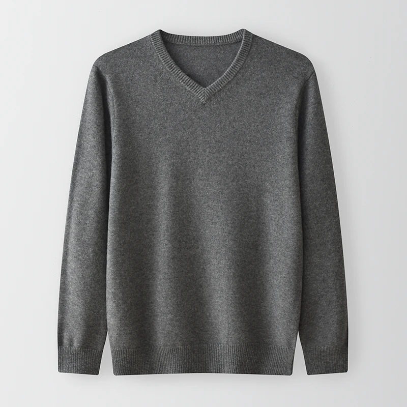 Кашемировый свитер LDZWSM пуловер с V-образным вырезом Мужской осенне-зимний