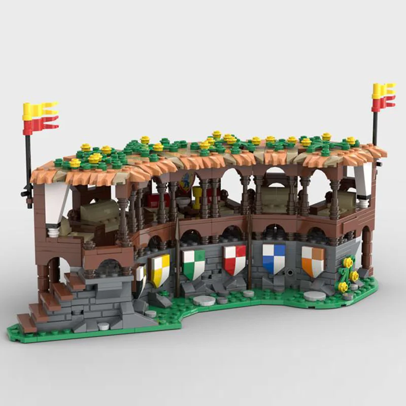 Конструктор MOC креативный эксперт средневековая модель Лев рыцари палатка