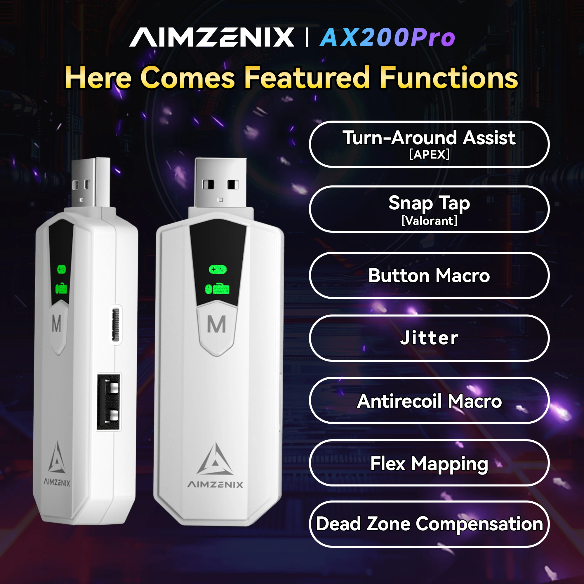 Фото Официальный адаптер AIMZENIX — AX200 PRO и AX200 для ПК MNK для игр FPS, RTS, R6, Apex Legends, COD |   Платформа ПК и НС №1