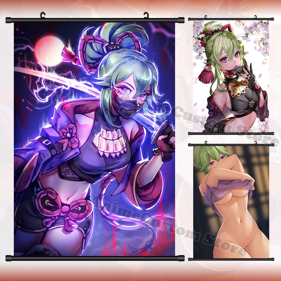 

Game Anime Genshin Impact Kuki Shinobu Cosplay Wall Scroll Roll Painting Poster Hanging Picture Poster Home Decor Art Gift