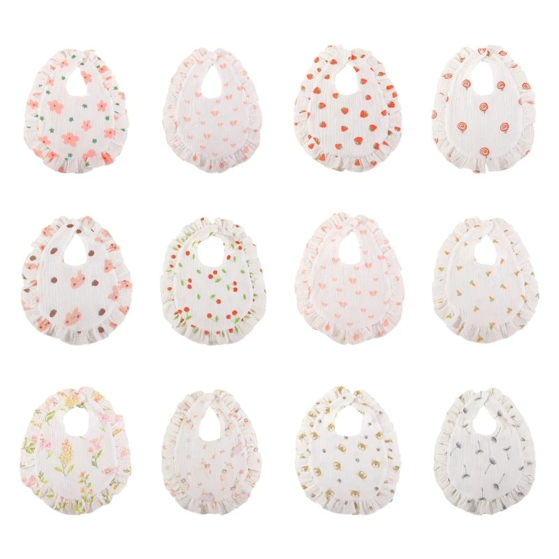 

57EE Lovely Baby Bibs Dribble Bandana Bibs Cotton for Boys Girls Drool Bibs Teething