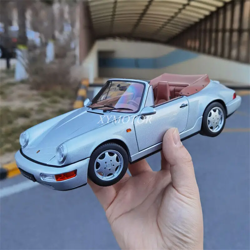 

Новинка, модель автомобиля Norev 1/18 Porsche 911 Carrera 2, отлитый под давлением, модель автомобиля, Серебряная коллекция, украшения, дисплей, хобби