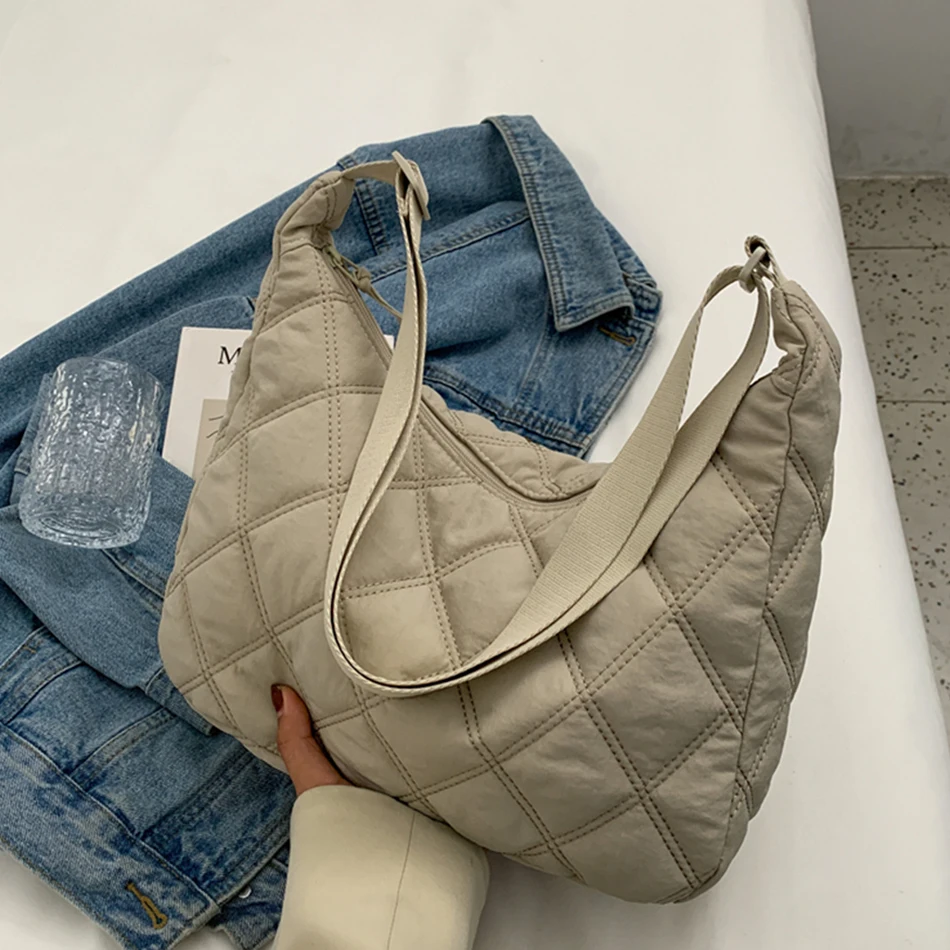 

Наплечная Сумка женская, нейлоновая, со стразами, большая, Повседневная