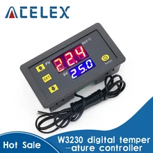 W3230 12V 24V AC110-220V Probe สาย20A ดิจิตอลควบคุมอุณหภูมิจอแสดงผล LED Thermostat ความร้อน/Cooling Control เครื่องมือ