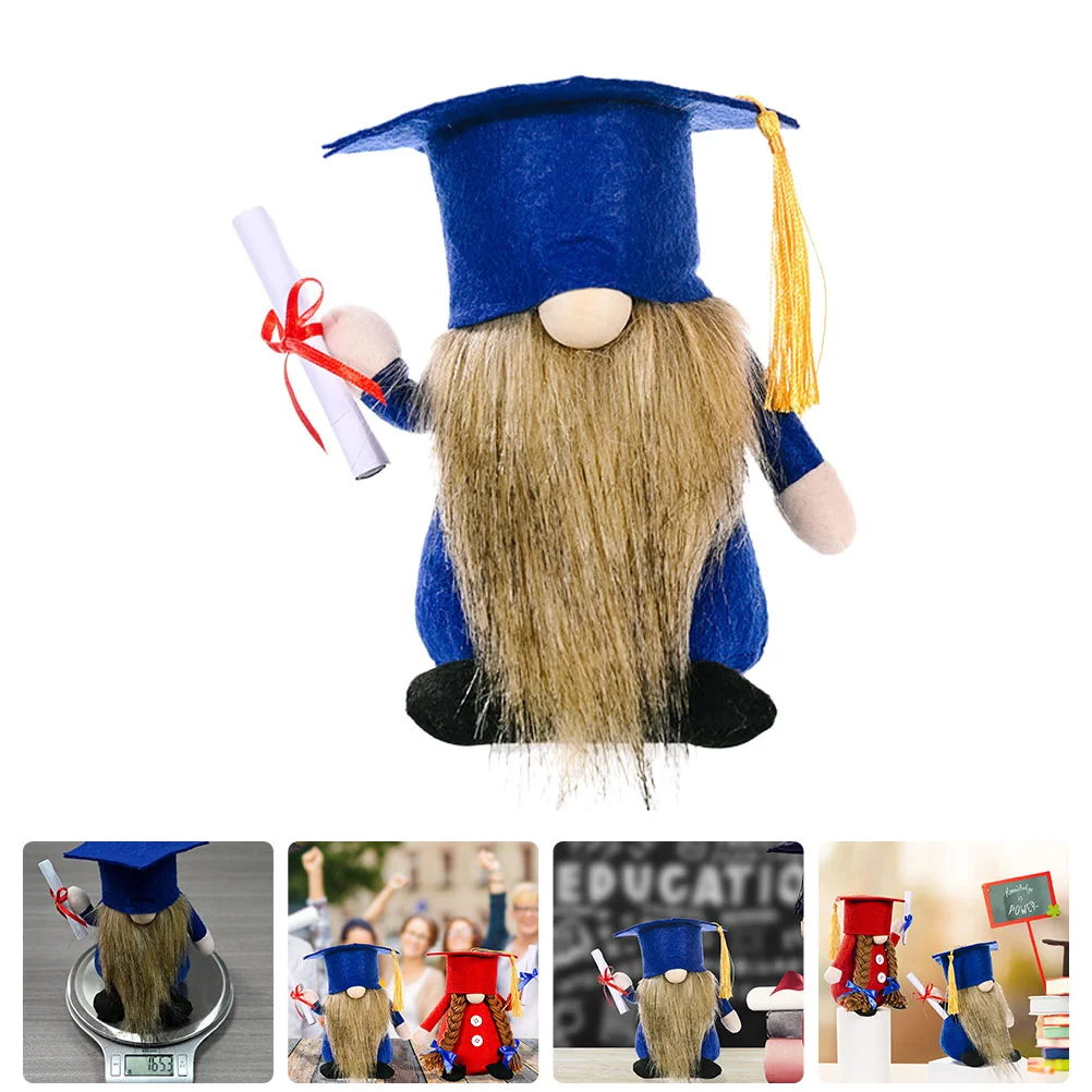 

Graduation Decoration Cloth Gnome Adornment Gift Ornaments Red Decorations Tabletop Plush Decorate Novel Playthings