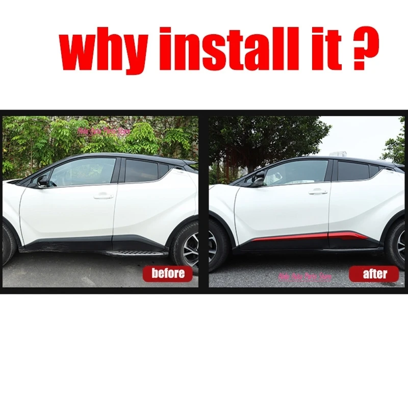 Фото Накладки на пороги ABDO для Toyota CHR C-HR XA10 2018-2022, хромированные, из АБС-пластика, аксессуары для тюнинга №3