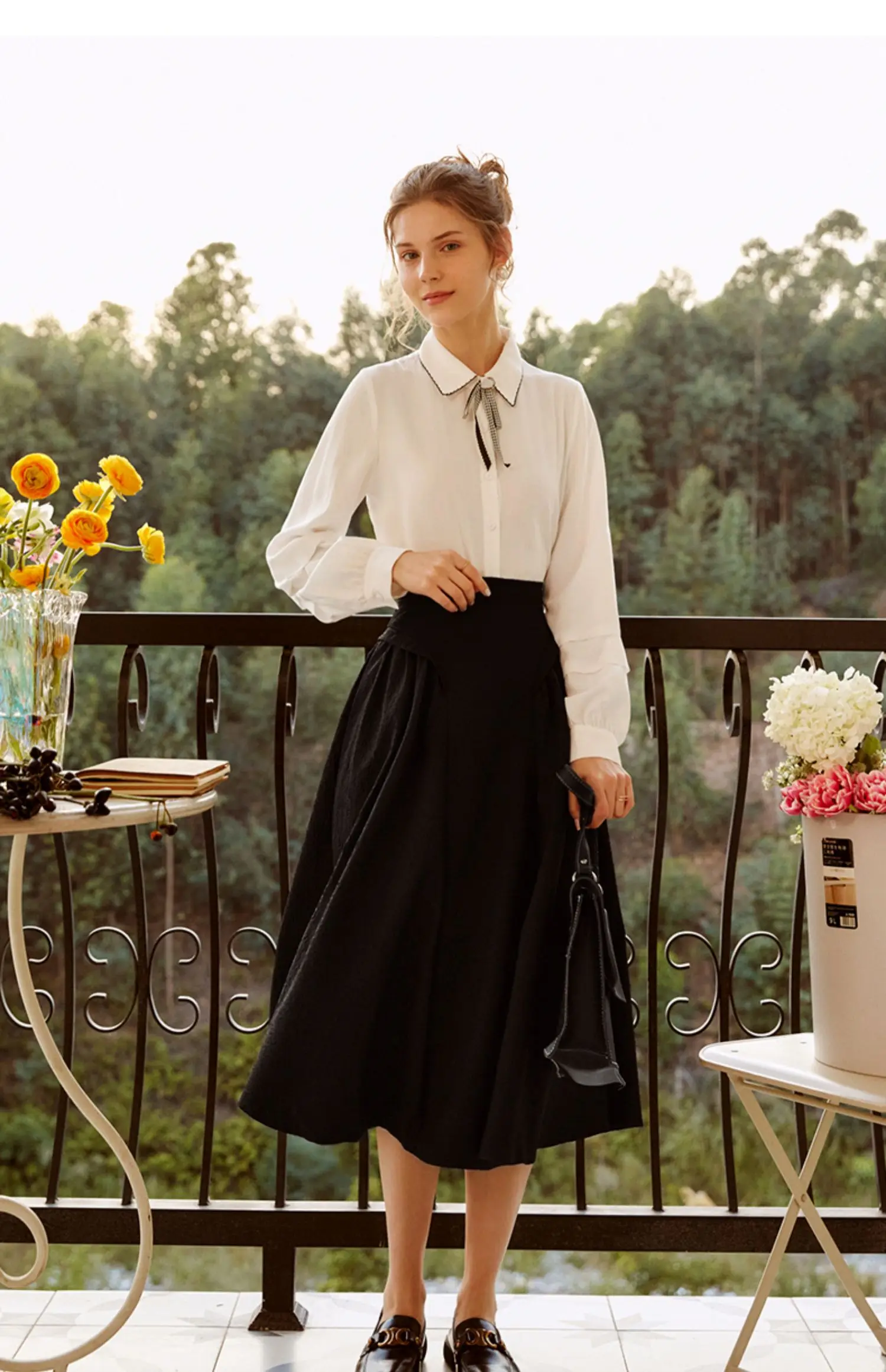 OLrain 100% лиоцел женская белая рубашка шикарные женские блузки с отложным