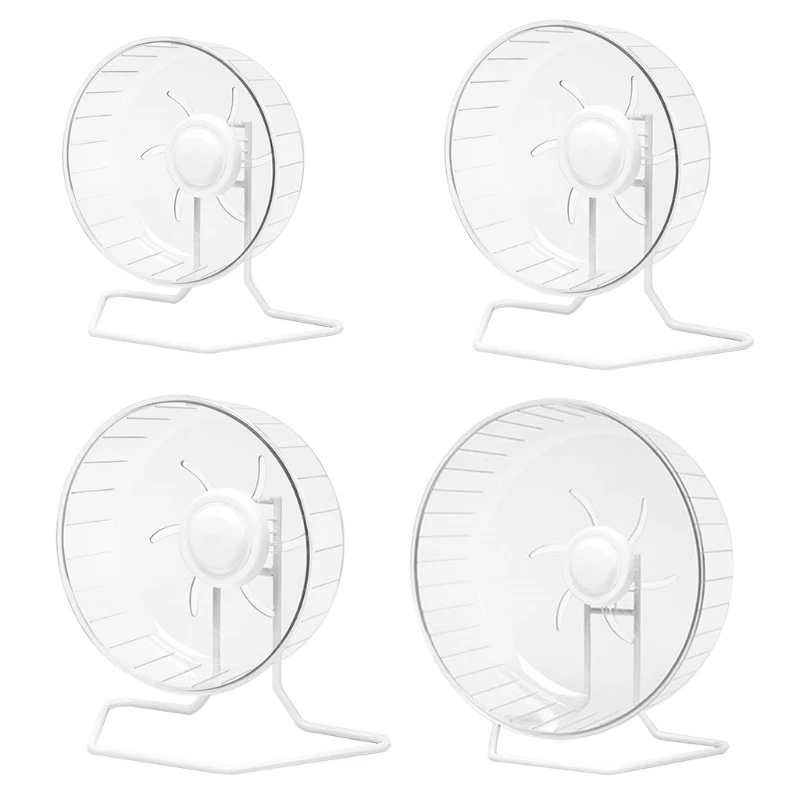 

K1MF Silent Hamster Exercise Wheels with Metal Stand Quiet Spinner Plastic Running Wheel for Small Animals Gerbils Mice