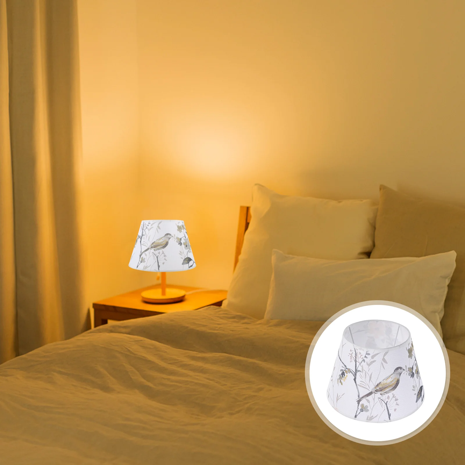 

Lamp Shade Shades Cover Cloth Replacement Floor Desk Lampshade Bedside Fabric Floral Drum Table Decorative Accessory Lamps Light