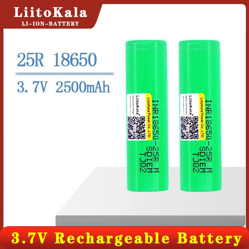 LiitoKala оригинальный новый бренд 18650 2500 мАч перезаряжаемая батарея 3,6 В INR18650 25R M 20A разряд Лидер продаж