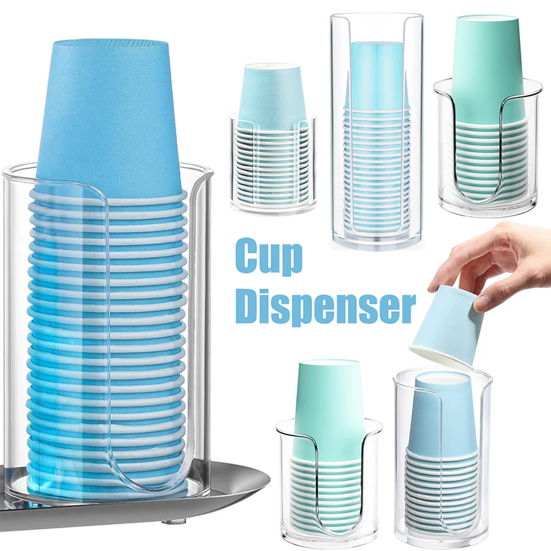 

Acrylic Disposable Paper Cups Holder Cosmetic Cotton Storage Rack Bathroom Mouthwash Cup Dispenser Makeup Table Organizer