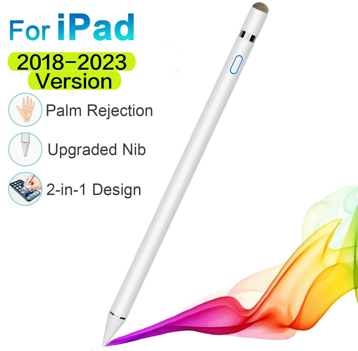 

Stylus Pencil for Apple iPad 10th/9th/8th/7th/6th Gen/Air 4/3/Mini 6/5/Pro 11&12.9'' 2018-2023