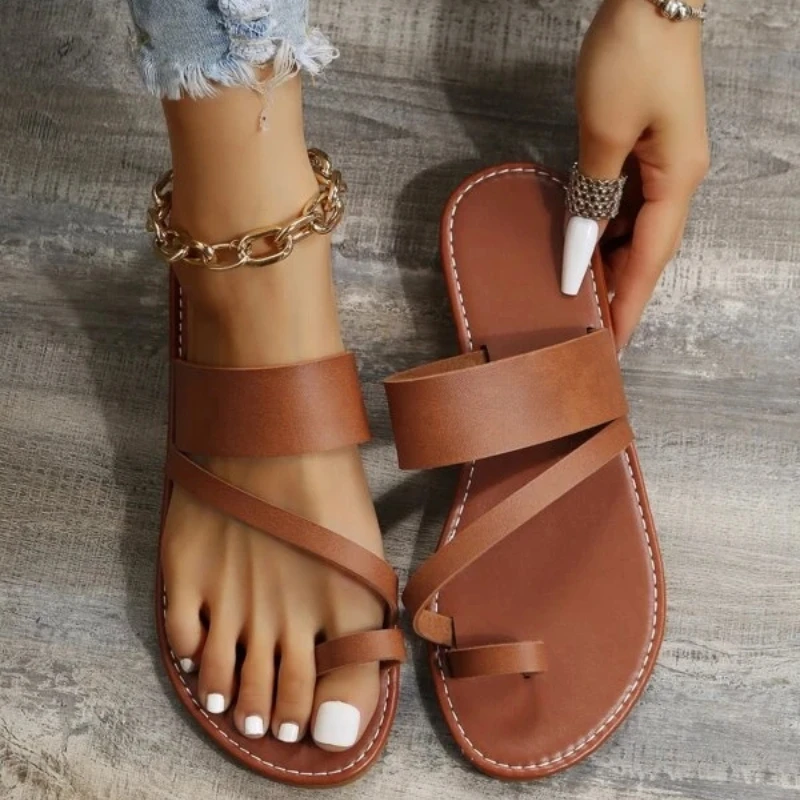 

women sandals 2023 flat open-toe outdoor slippers casual beach women's Summer shoes Plus Zapatos de Mujer Slides