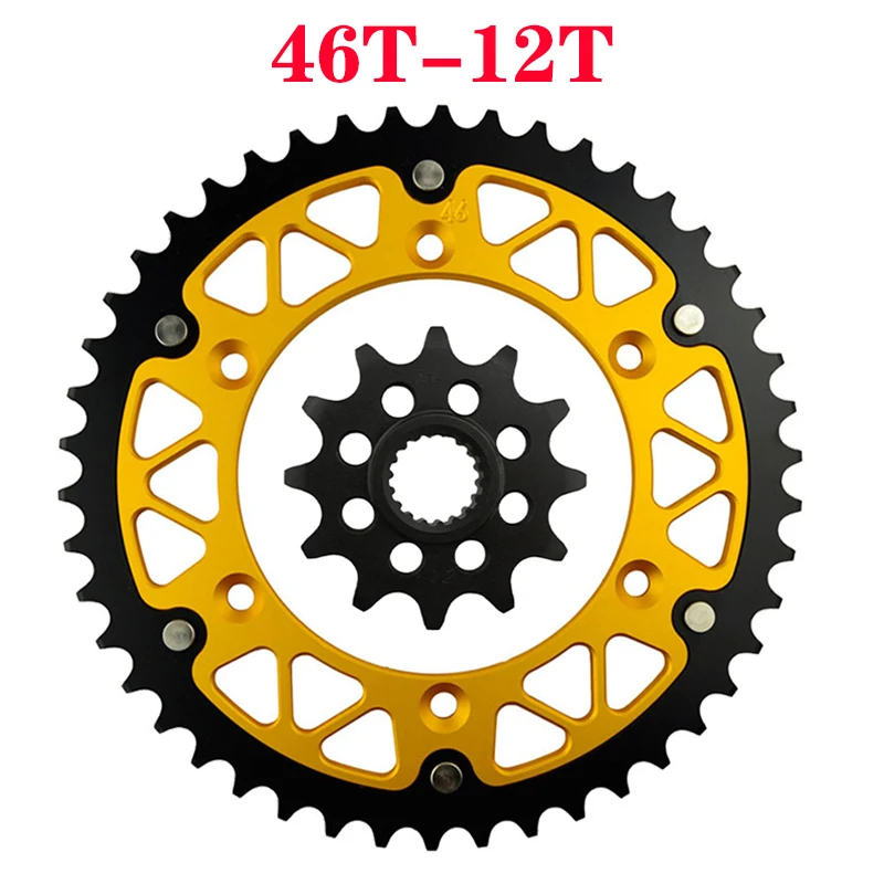 Передняя и задняя звездочка мотоцикла 45T~52T 12T для SUZUKI RM125 RM-Z250 RMZ250 N P R S T K6 K7 K8 K9 L0 L1 K4