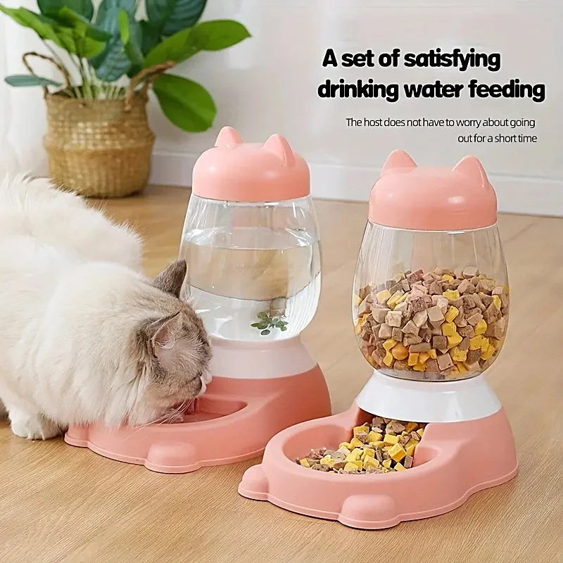 

Pet Feeder Cat Automatic Feeder Large Capacity Automatic Pet Waterer Food Utensils Small Pet Drinking Bowl Dog Bowl Pet Supplies