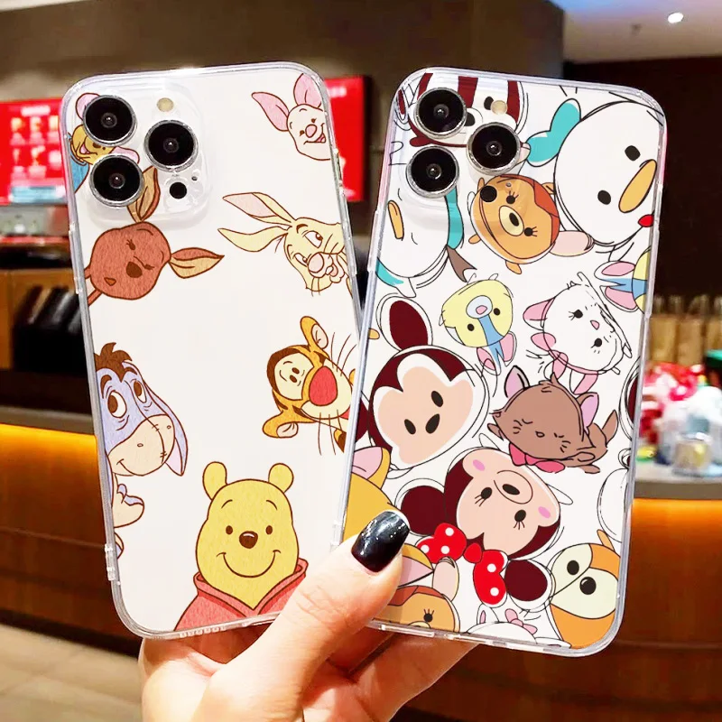 

Disney Mickey Mouse Ultra Thin Clear Phone Case For Apple iPhone 11 12 13 Pro 12 13 Mini X XR XS Max 6 6s 7 8 Plus Cover Fundas