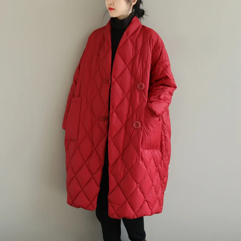 Womens Diamond Quilted Down Jacket Over Knee Maxi Long Puffer Jacket Parka Ultra Lightweight Quilted Thin Warm Puffy Winter Coat