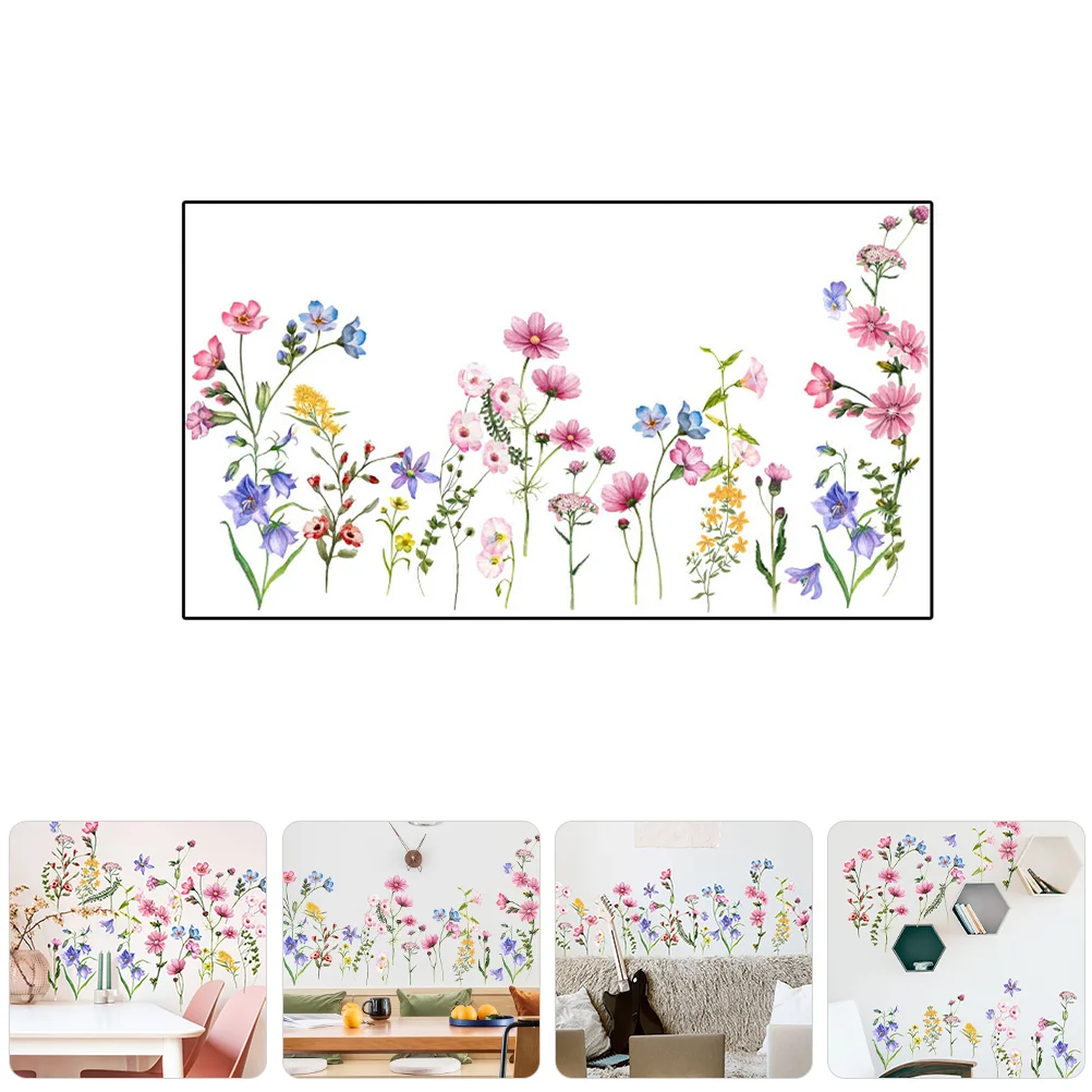 

Wall Flower Stickers Applique Delicate Decors Decals Living Room Pvc Decorative