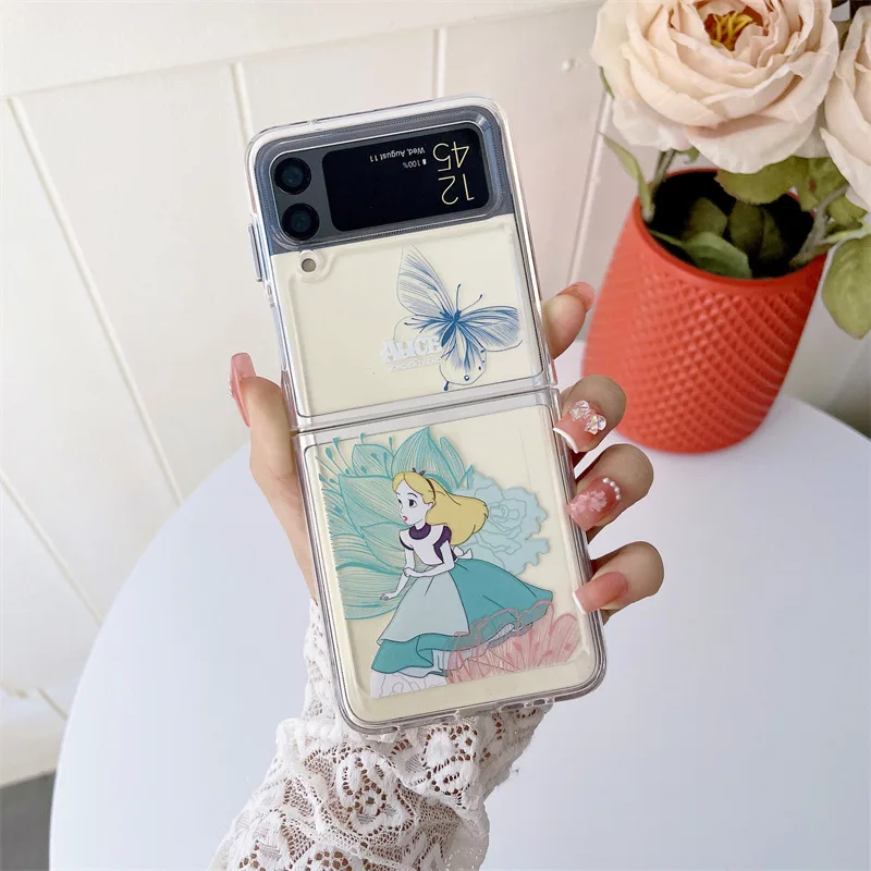 

Cartoon Princess Butterfly Phone Case for Samsung Galaxy Z Flip 3 5G Hard PC Back Cover for ZFlip3 Cases Protective Shell
