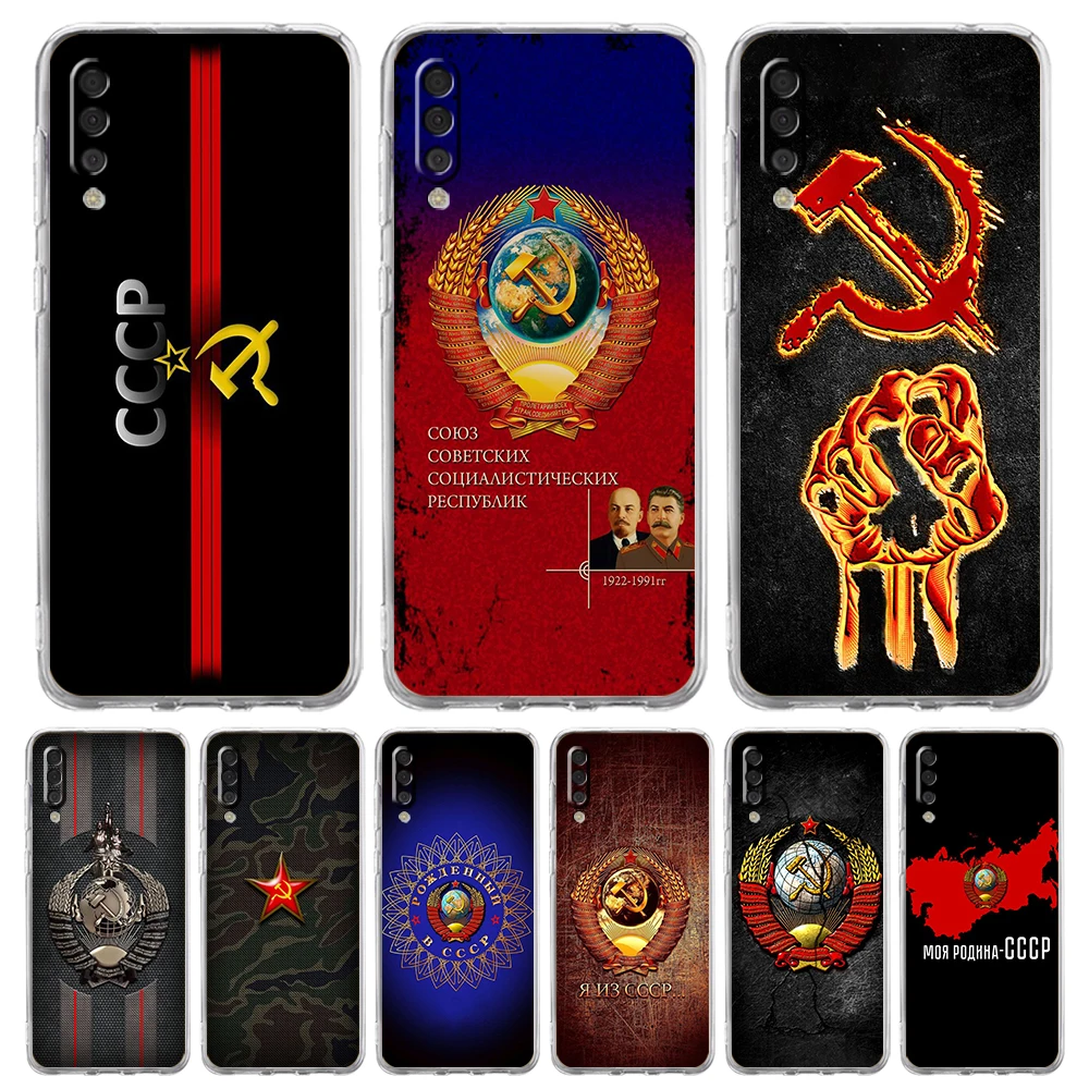 

Vintage USSR CCCP Luxury Phone Case For Samsung Galaxy A12 A02 A03S A50 A70 A10 A20 A20S A30 A40 Transparent Silicone Shell Capa