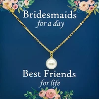 wedding favor and gifts for bridesmaid pearl necklace bride to be bridal shower bridesmaid gift wedding souvenir