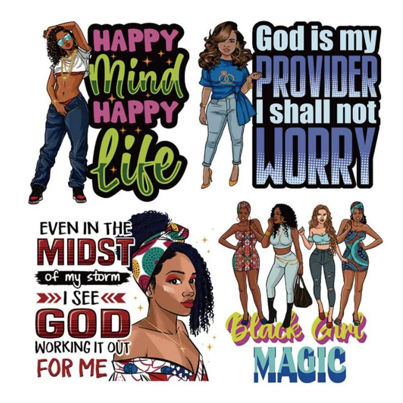 

Fashion Pattern Women Letters Heat Tranfer Patches For Clothing Accessories DIY Stickers for Clothes Patch Free Shipping