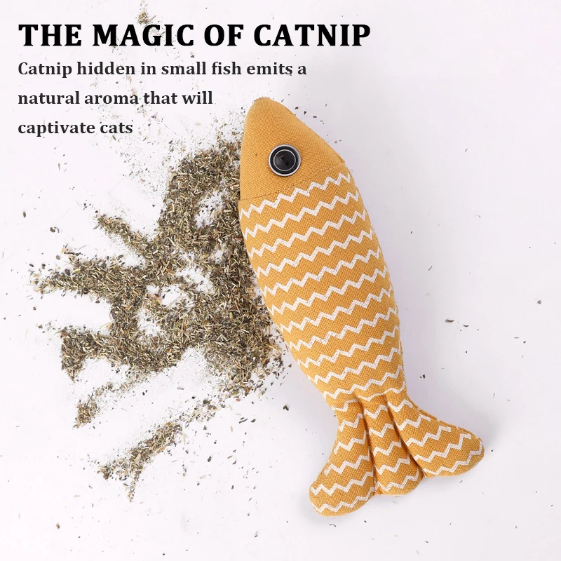

Fish Cat Toys Soft Plush Catnip Toy Interactive sackcloth Cat Tease Toys Gifts Funny 3D Fish Shape Puppet Doll Pet Supplies