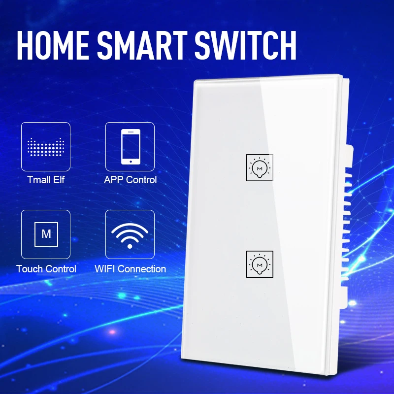 Купи Wifi smart switch American Standard Zero Fire Graffiti Smart Switch Touch Voice Remote Control APP For Alexa Google Home за 992 рублей в магазине AliExpress