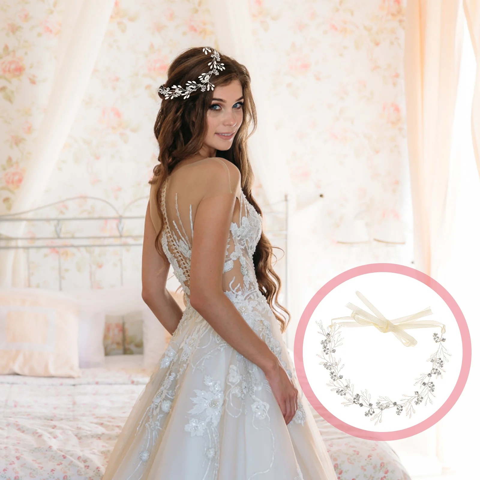 

White Crystal Handmade Headband Rhinestone Hair Hoop Style Hairband Headdress Women Accessory