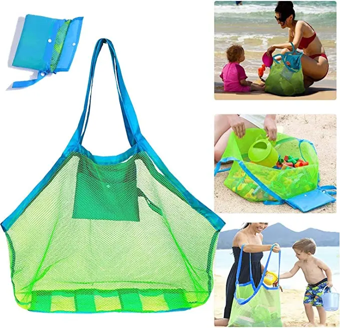Children Capacity Mesh Bag for Kids Beach Basket for Toy Net Children Swimming Storage Bag Travel Waterproof Cloth Sand Toys