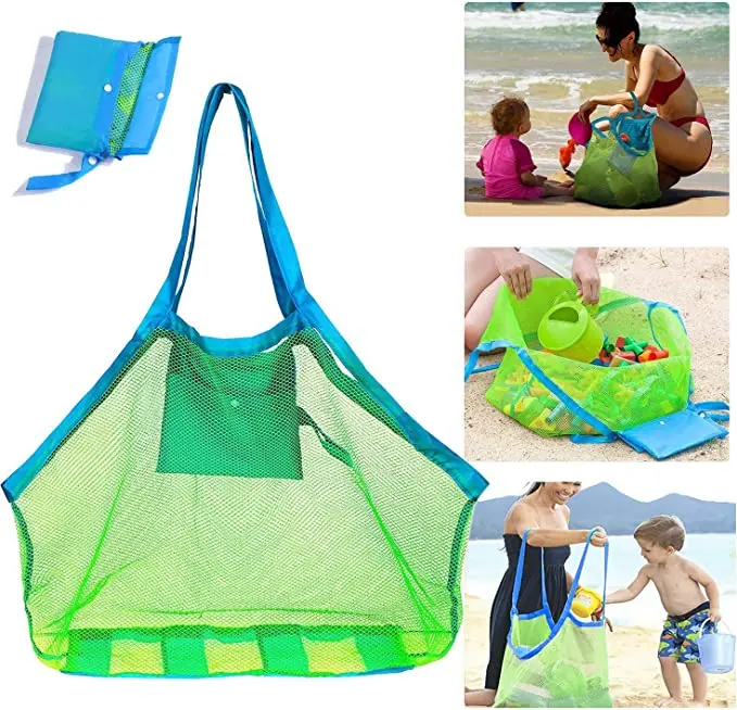 

Children Capacity Mesh Bag for Kids Beach Basket for Toy Net Children Swimming Storage Bag Travel Waterproof Cloth Sand Toys