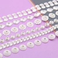 1meter lmitation pearls flower chain for clothing hat crafts decorate diy necklace bracelet handmade making accessories material