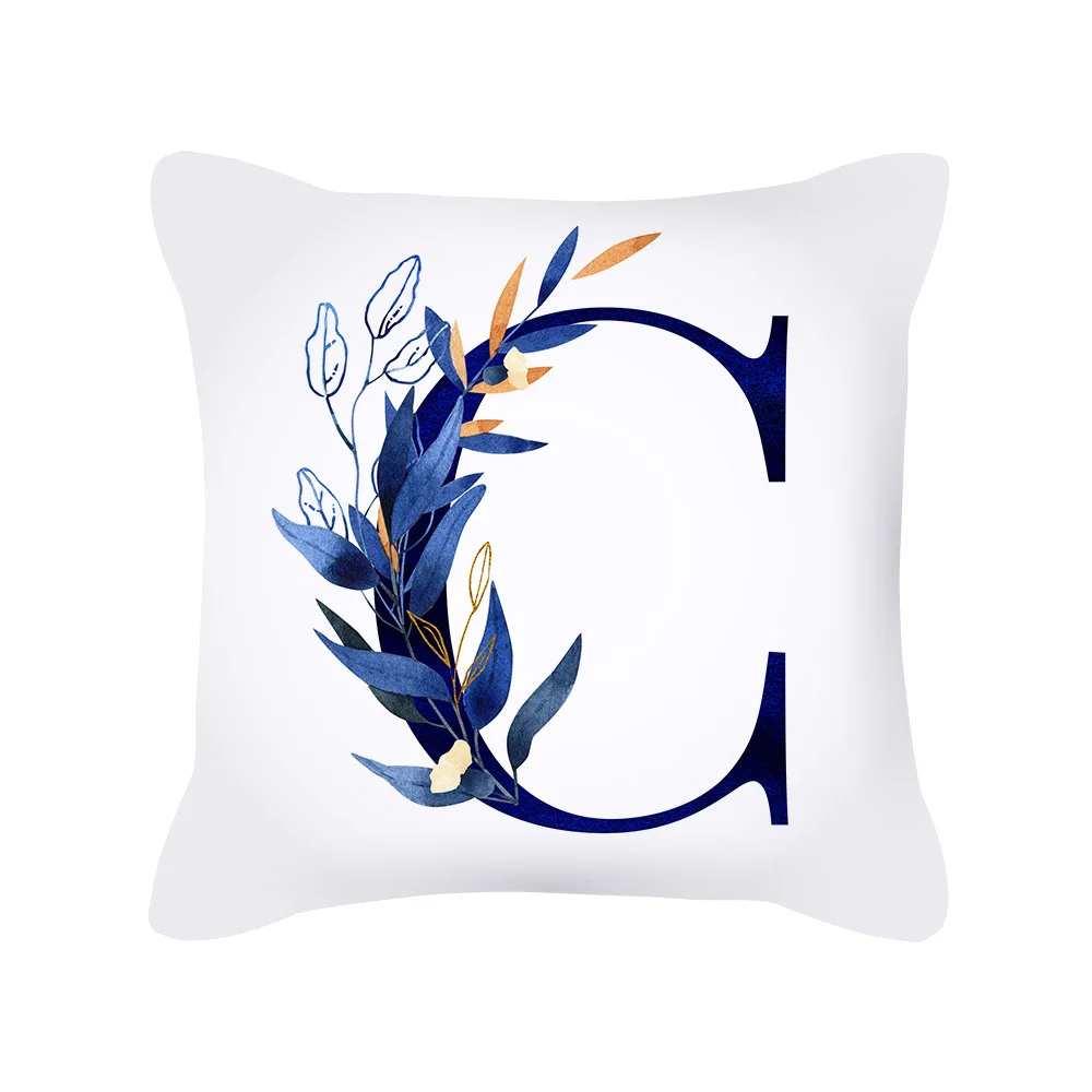 Наволочки с синим алфавитом принтом в виде Твика белая искусственная наволочка